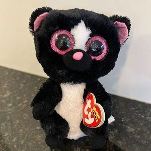 TY FLORA SKUNK 6” BEANIE BOOS-NEW, RED TAG-RETIRED-HTF-LOVES FLOWERS